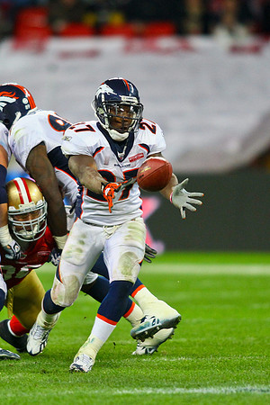 Denver Broncos vs. San Francisco 49ers im Wembley Stadion, London am 31. Oktober 2010
