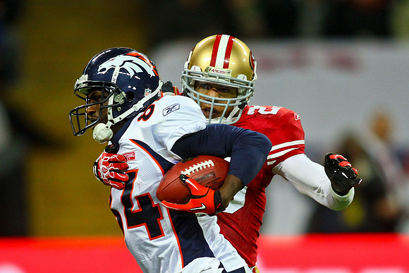 Denver Broncos vs. San Francisco 49ers im Wembley Stadion, London am 31. Oktober 2010